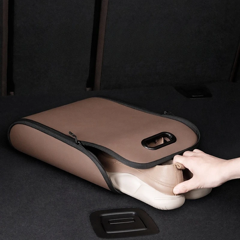 Car Shoe Organizer, Waterproof PVC with Handle & Zipper, Portable Rear Seat Shoes Storage Box Trunk Organizer for Most Vehicles