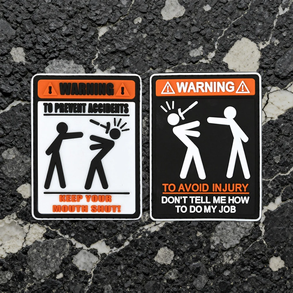 

Забавная предупреждающая наклейка из ПВХ, мягкая резиновая нашивка, тактический моральный значок на липучке — нашивка — разноцветная, идеально подходит для нарукавных повязок, рюкзаков и вышитых нашивок на одежде.