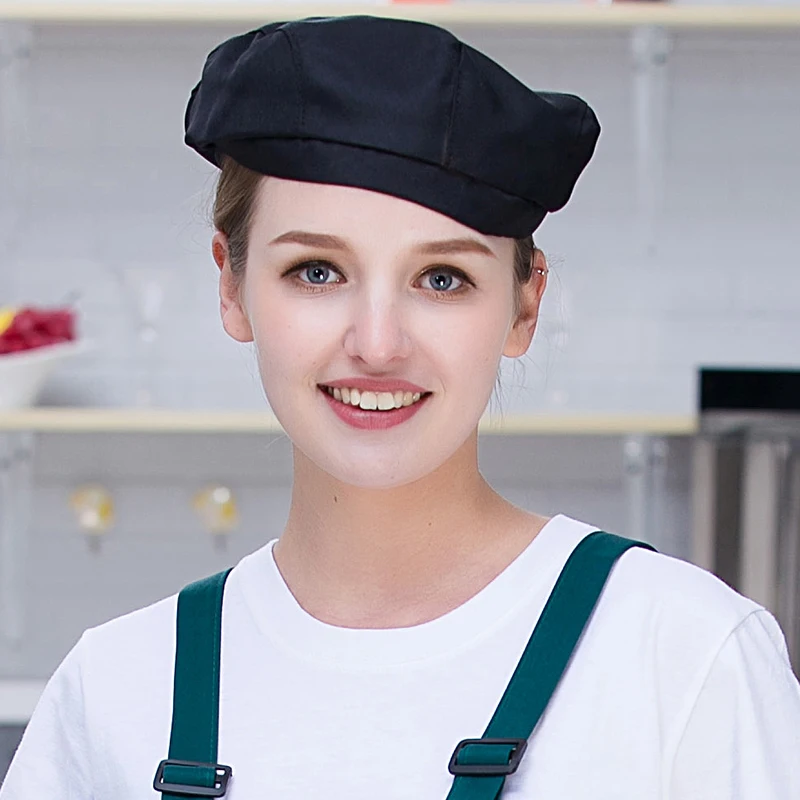 Food Service Cook Cap Hotel Catering Chef Waiter Working Hat Kitchen Baking Cap Cafe Bar Bubble tea shop Men Women Workers Beret