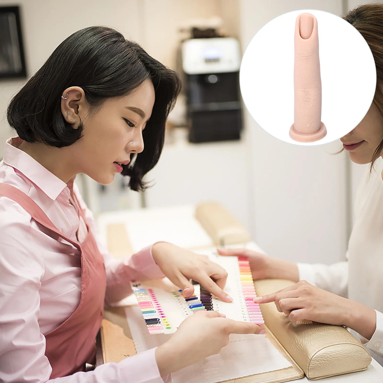 

1Pcs Realistic Silicone Nail Art Finger Manicure Training Fake Finger Nail Art Practice Supply Silicone Manicure Supply