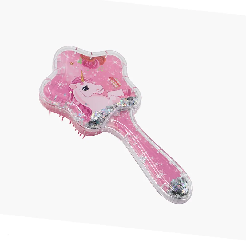 Unicorn Mermaid Star Sequins Comb Massage Children Comb Cute Girl Comb Carry Long Hair Anti-knot Comb Hair Brush