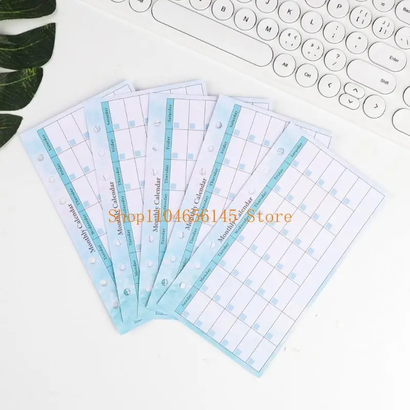 ルーズリーフリフィルペーパー罫線入りシート、予算/週間/月間シート、予算バインダープランナールーズリーフノートジャーナル用