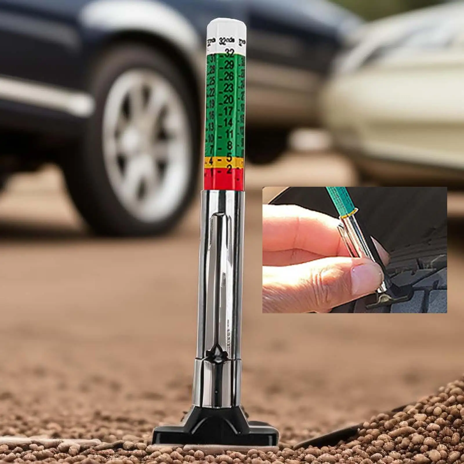 

Car Tire Tread Depth Gauge, Tire Depth Gauge Tool Car Accessories Universal Tyre Tread Depth Gauge for Car Motorcycle SUV