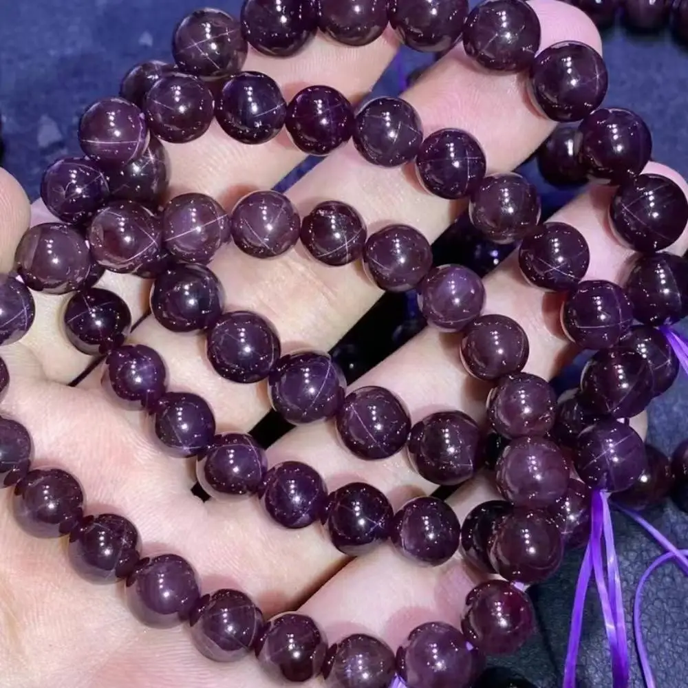 AKAC approx7-8mm natural star purple garnet  bracelet beads