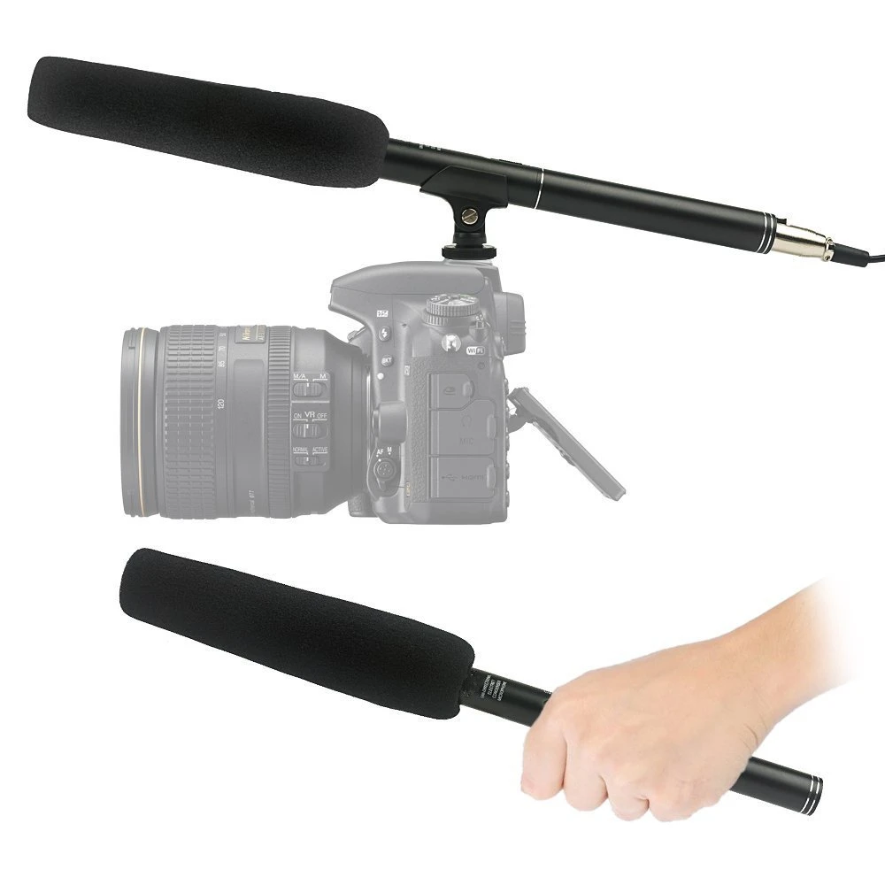 

Professional Shotgun Interview Microphone Directional Condenser MIC for Canon Nikon Sony DSLR DV Camcorders