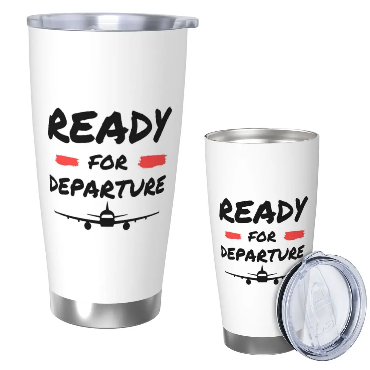 

Airplane Aircraft Ready For Departure Stainless Steel Tumbler Vacuum Insulated Mugs Thermal Cold Bottle Straws With Lid 20oz