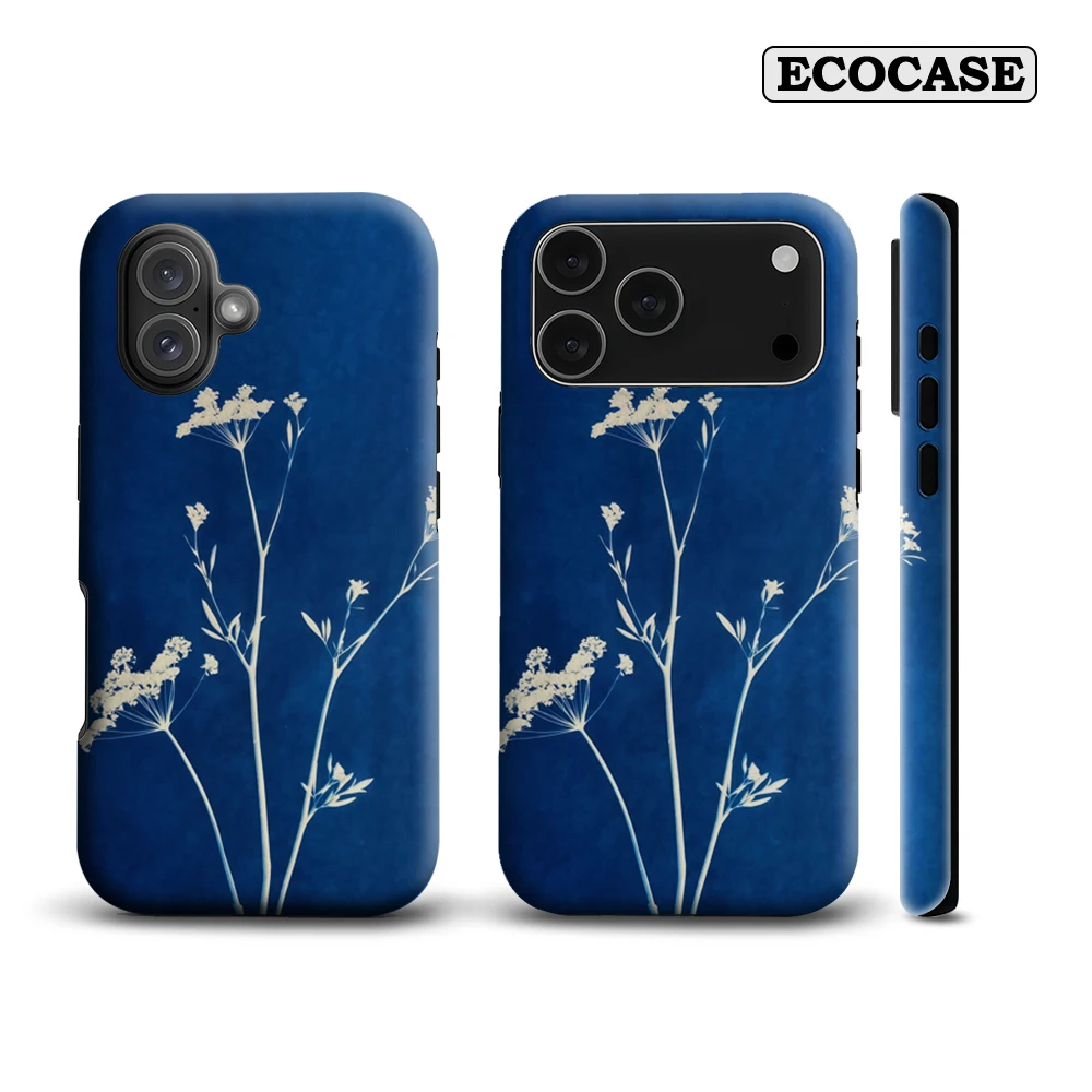 Cyanotype Botanical Art IPhone 17 Must-Haves Handyhülle für IPhone 17 16 15 14 13 12 11 Pro Max Plus Doppelschichtige Rückseite