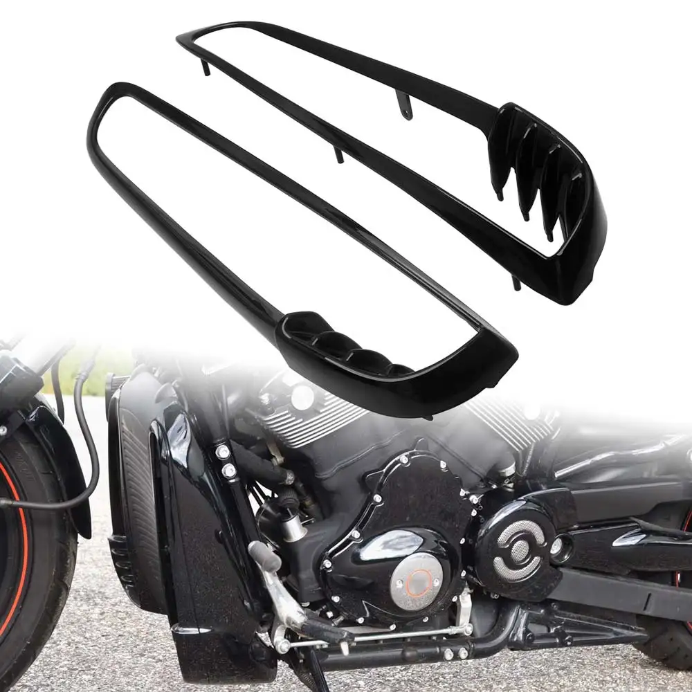 1Pair Front Radiator Cover Trim Bezels Both Side Trim Compatible With Harley V-Rod/Vrsc 2002-2010 High-Quality Abs Plastic Black