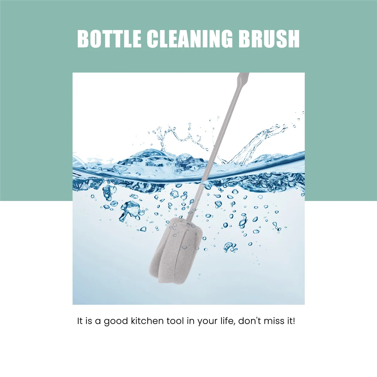 Durable 1Pc Sponge Brush Milk Bottle Cup Glass Washing Cleaning Kitchen Cleaner Tools Cup Cleaning Brush Plastic Long Handle