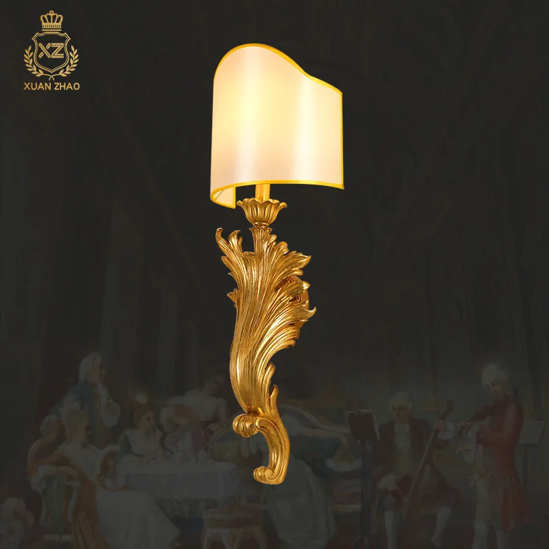 

European Full Copper Wall Lamp Mid-Century Creative Vintage Living Room Dining Room Study Copper Lamp