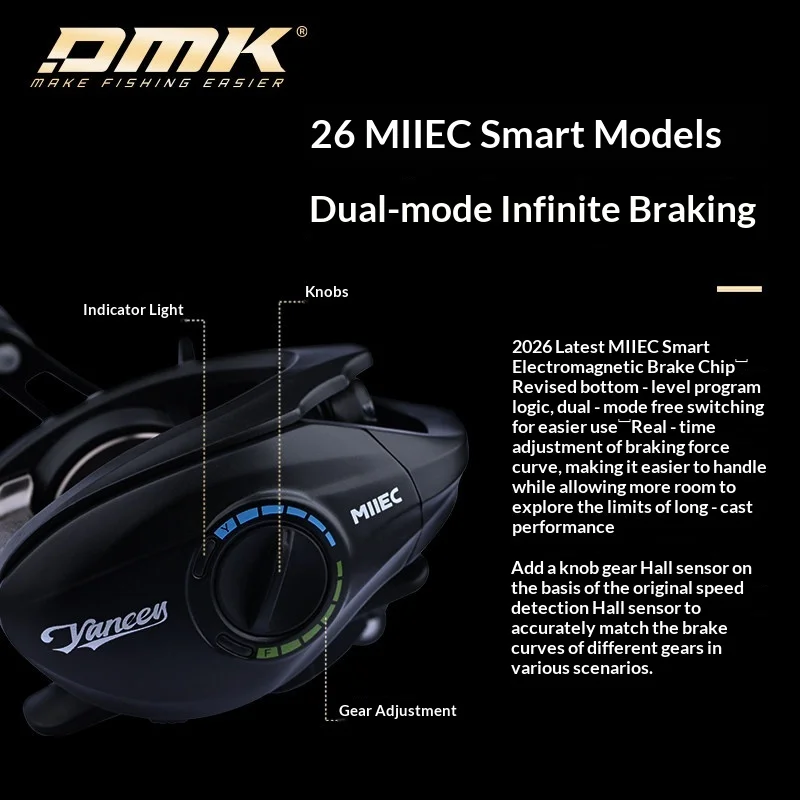 DMK DC 11+1BB 8.5:1 ベイトキャスティングリール ナイロン