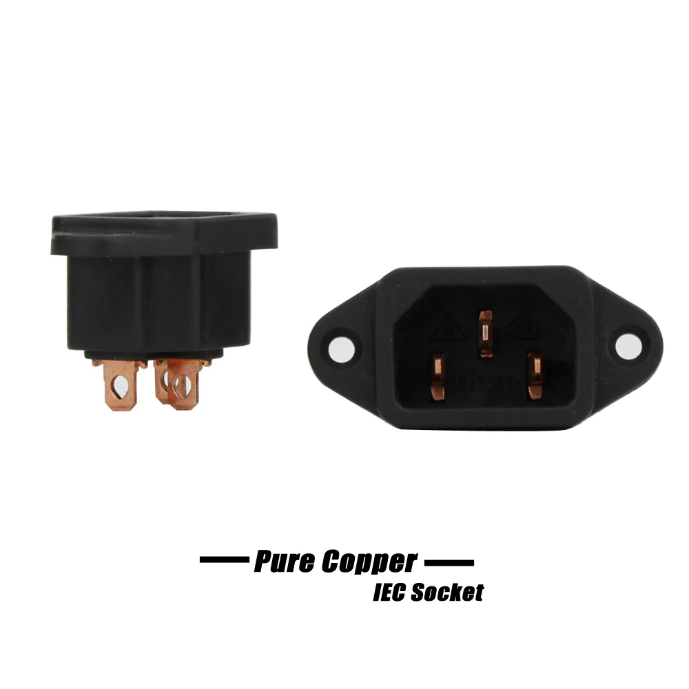 Preffair F101 IEC مدخل المقبس 3-pin ملحومة طبعة الأحمر النحاس HIFI الطاقة MATIHUR التيار المتناوب الأصلي التيار المتناوب 250 فولت 10A IEC أنثى المقبس