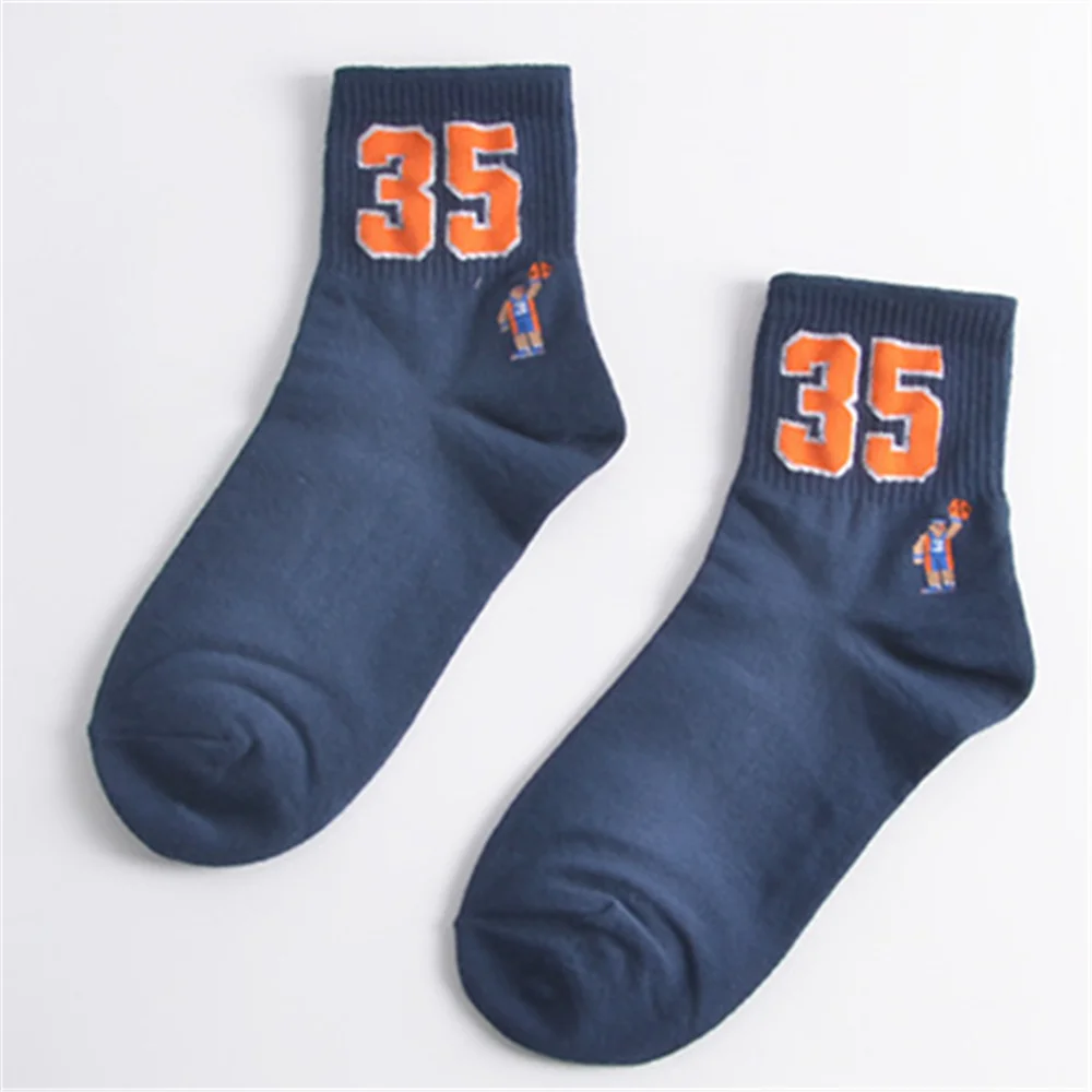 Haute qualité mode unisexe drôle respirant basket-ball Sport étoiles avec numéro chanceux 09/21/23/24/35 unisexe Harajuku chaussettes heureuses