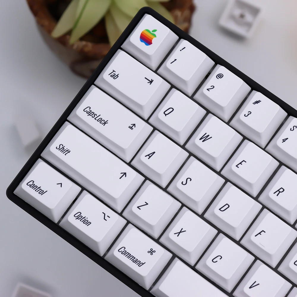 

white minimalist keycaps PBT Cherry Profile Layout key cap for GMK cherry mx kailh switch Mac apple mechanical keyboard 1Set