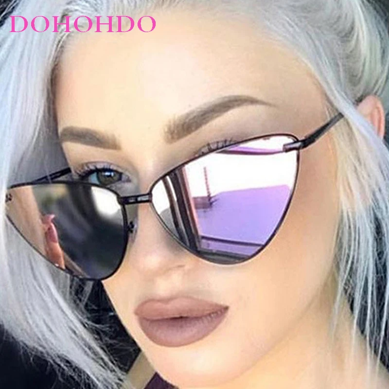 

New Fashion Luxury Designer Metal Big Cat Eye Sunglass Men Street Photography Summer Traveling Drive Eyewear UV400 Lentes De Sol