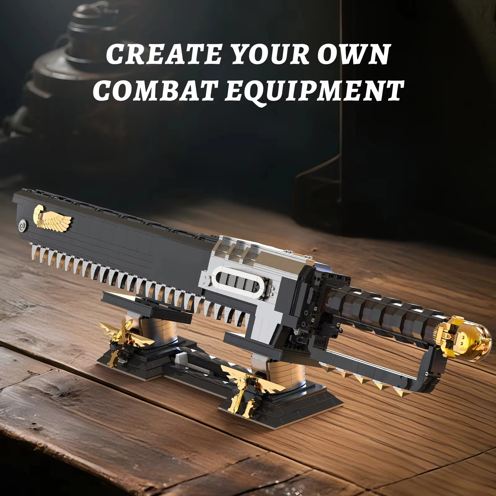 2856 個電動チェーンソードビルディングセット - 40K テクニカル STEM 電気武器モデルキット子供 & 大人へのギフト