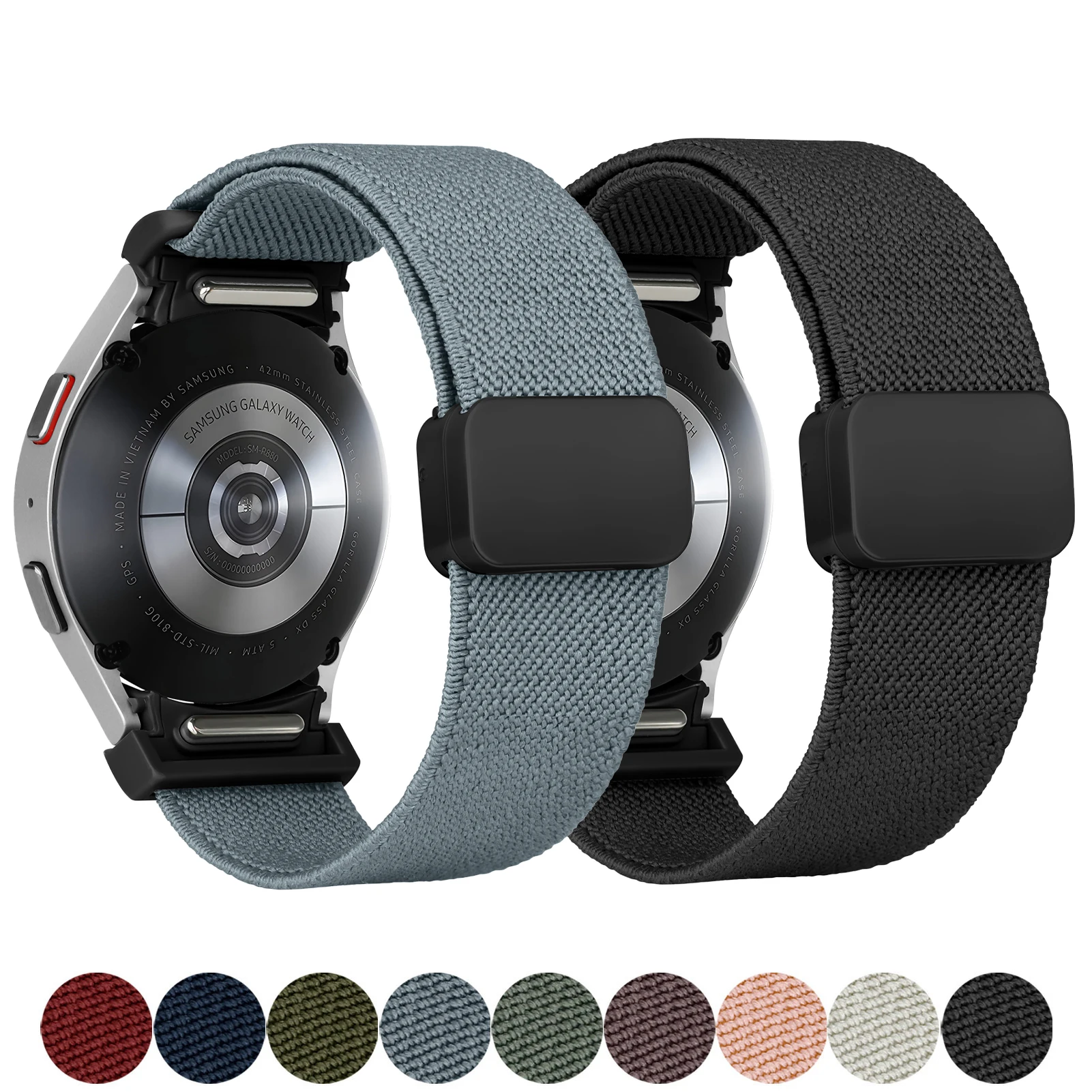 No Gaps Magnetic Band For Samsung Galaxy Watch 6 5 4 40mm 44mm/5 pro 45mm Nylon bracelet Galaxy watch 6 classic 47mm 43mm strap