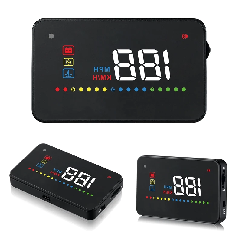 

Universal Plug and play HD 3.5 inch OBD2 Hud head up display Speedometer Tachometer Alarm Security Overspeed Warning