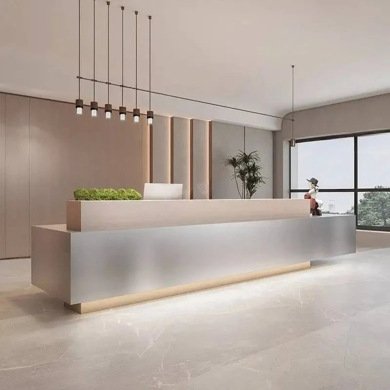 Design White Front Desk Reception Counter Hotels Classic Business Reception Desks Beauty Salon Recepcion Mostrador Furniture