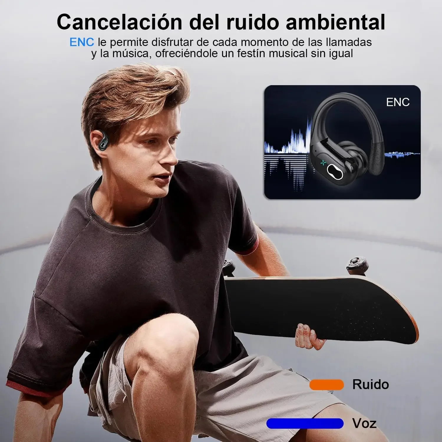 Auricolari Bluetooth sportivi Cuffie wireless impermeabili IPX7 75 ore di musica con microfono Display di alimentazione a LED Auricolari TWS con gancio morbido