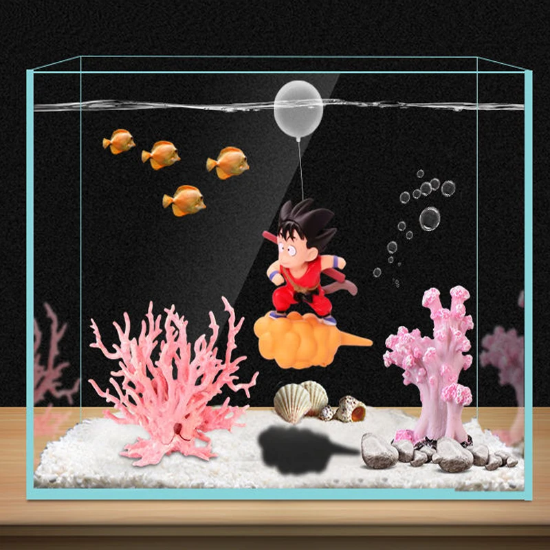 Dragon Ball Z Son Goku Anime Figure Fish Tank Doll Decoration Monkey King Aquarium Ornament Pendent Kawaii Toy Gift For Children