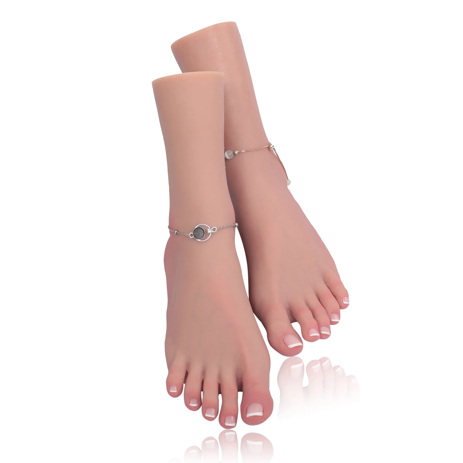 Realistic Silicone Female Foot Model Mannequin Feet  Fake Feet for Jewelry Sandal Shoe Display