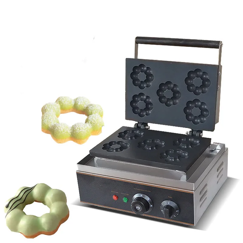 

Commercial 5-cell Donut Manufacturer French Muffin Toaster Waffle with Oil Pan Adjustable Thermostat Dry Oven