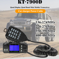 Original QYT KT-7900D 25W Quad Band 2206 Version Mini Mobile Car Radio 136-174/220-260/350-390/400-480MHz 10KM Walkie Talkie