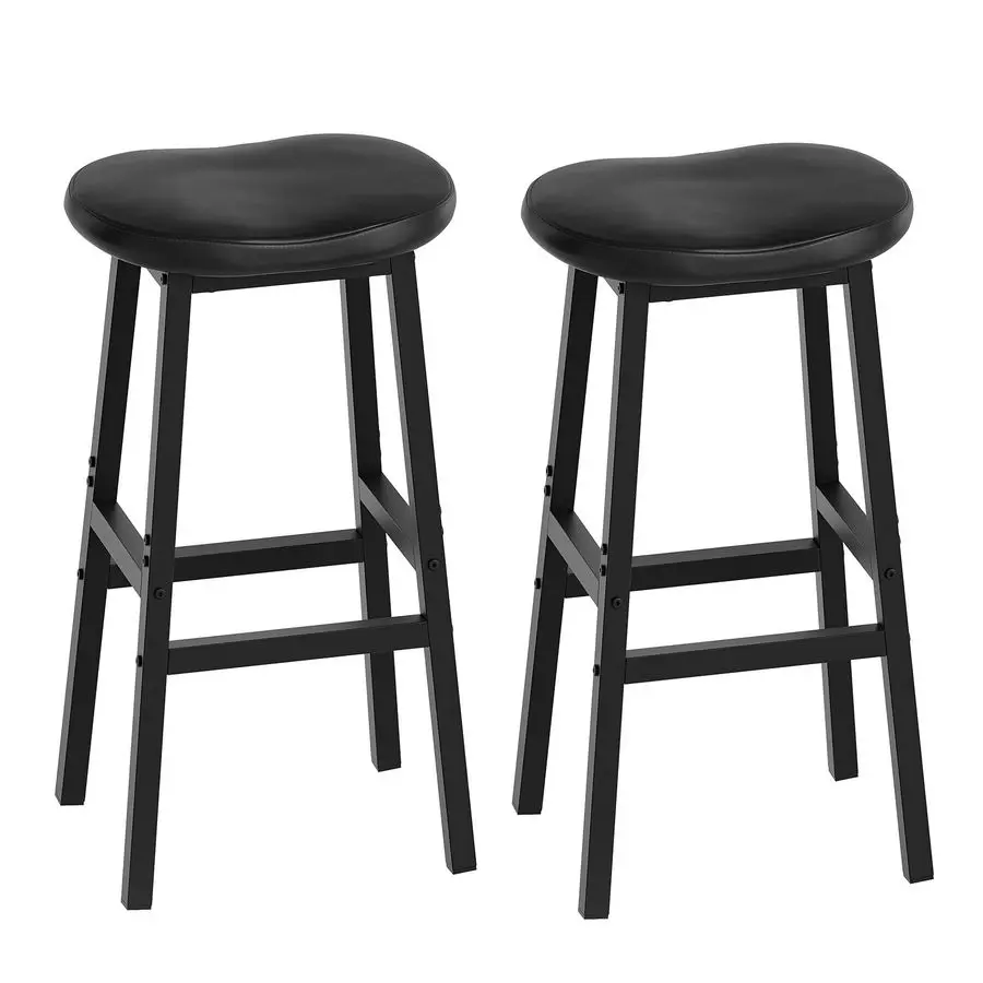 

Stools Set of 2, Bar Chairs, Saddle Stools with Curved Surface, Counter Height Kitchen Stools with Footrests, for Dining Room, I