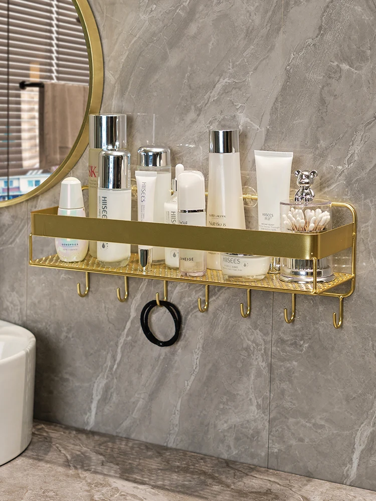 Gold storage rack bathroom wall mounted storage rack bathroom shampoo shower gel cosmetics storage rack bathroom accessories