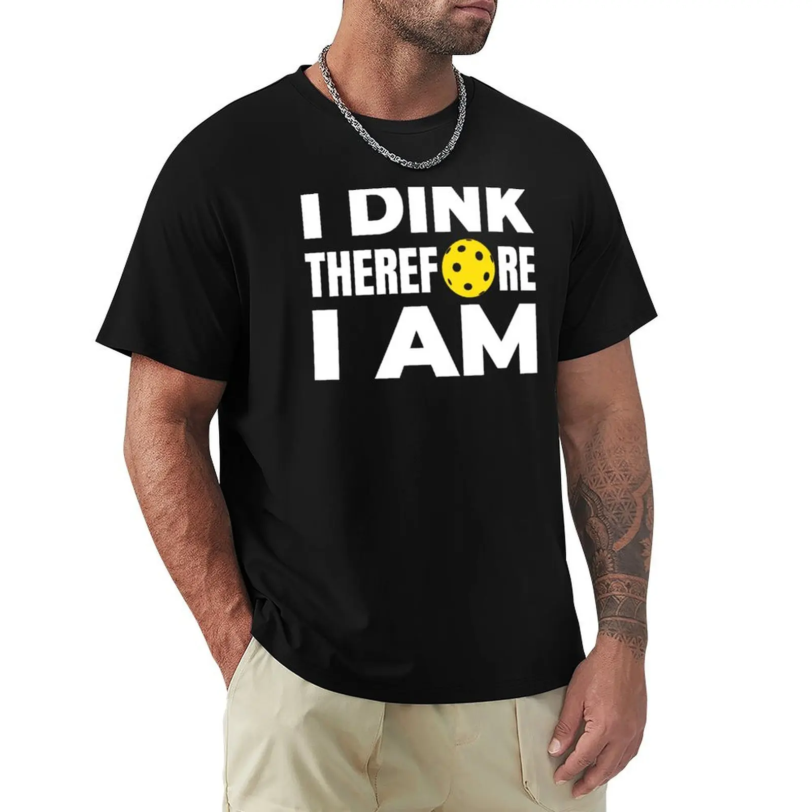 I Dink Therefore I Am - Funny Pickleball Gifts T-Shirt Moisture Wicking Athletic T-Shirt