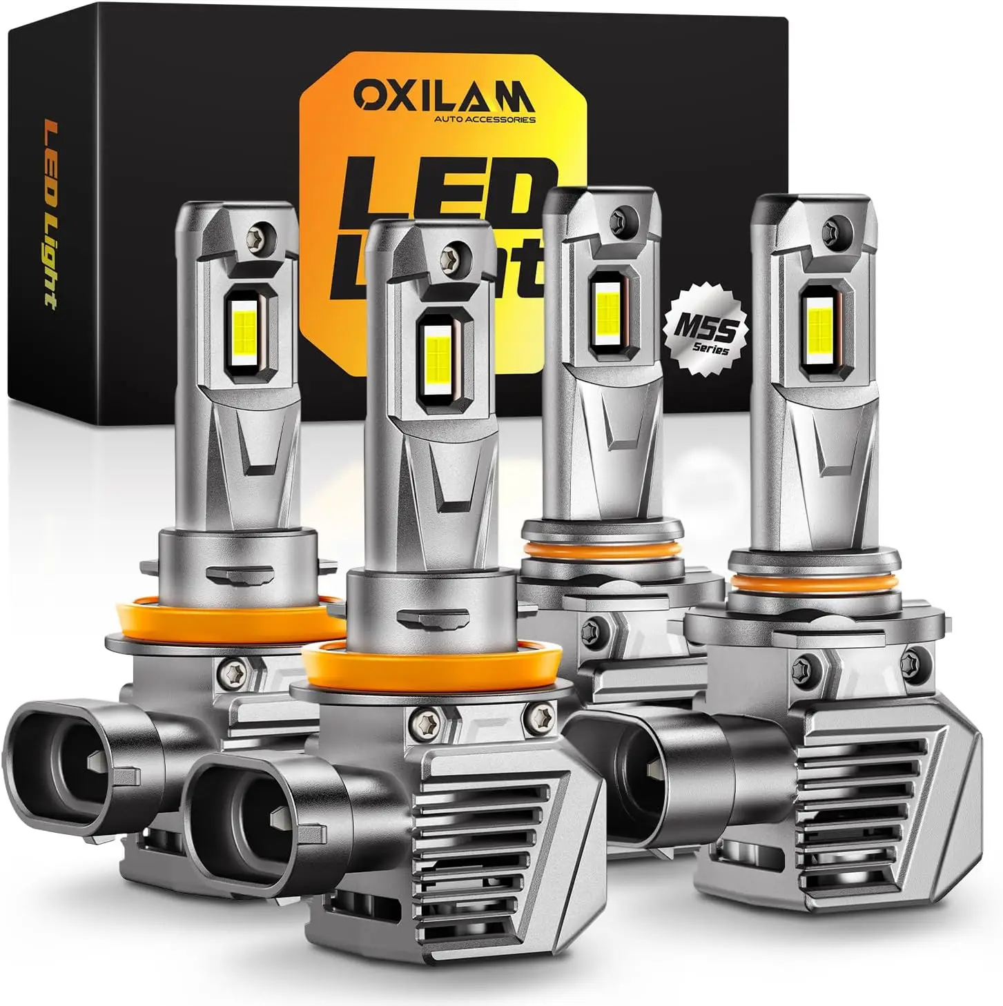 

H11 9005 LED Bulbs Combo, Upgraded Brightest 96000LM Cool White, Anti-Flicker, Long Lifespan for Cars Trucks SUVs, Pack of 4