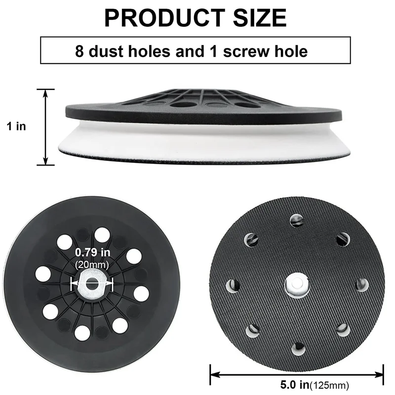 Schuurpadvervanging, D125 (5 Inch), Zacht, 8 Gaten, Compatibel Met Ec 125, Lex 125 Eq