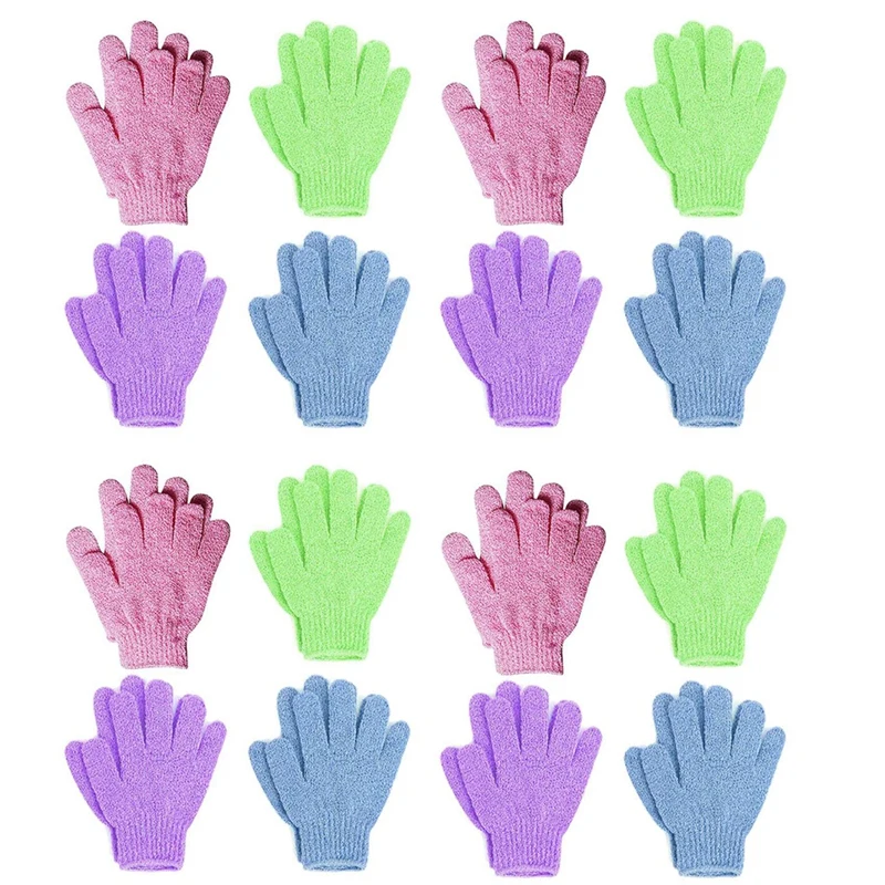 

16 Pair Shower Bath Gloves Exfoliating Wash Skin Spa Massage Body Scrubber Cleaner