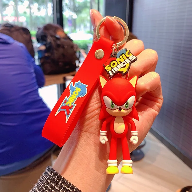 Sonic Anime PVC Keychain Doll Pendants Collection Action Figure Toys Cartoon Bag Accessries Cute Car Keyrings Kids Birthday Gift