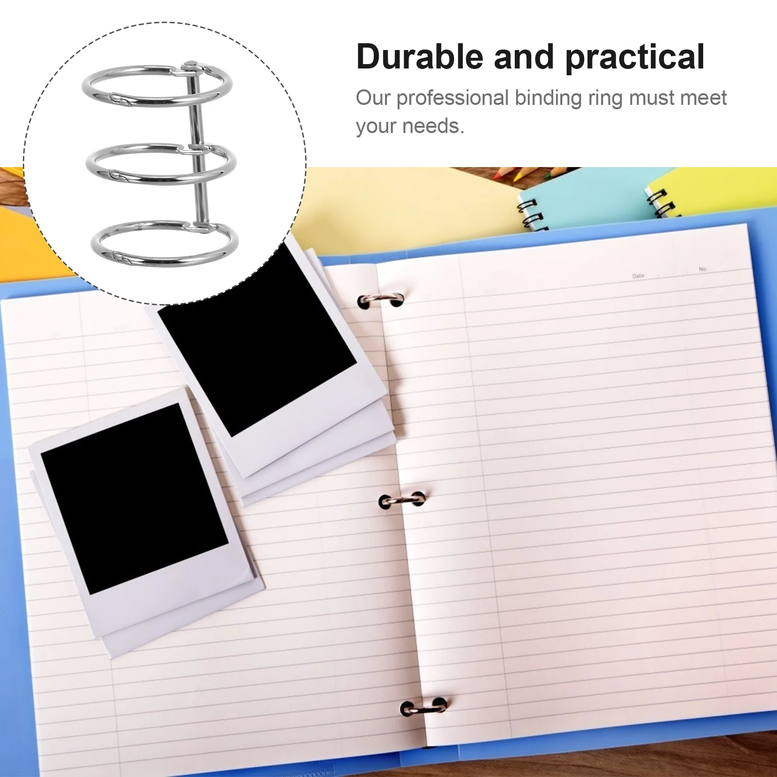 

20pcs Binding Rings Strong Loose Leaf Rings For Diy Notebooks Snap Ring Fasteners Office School Ring Coils