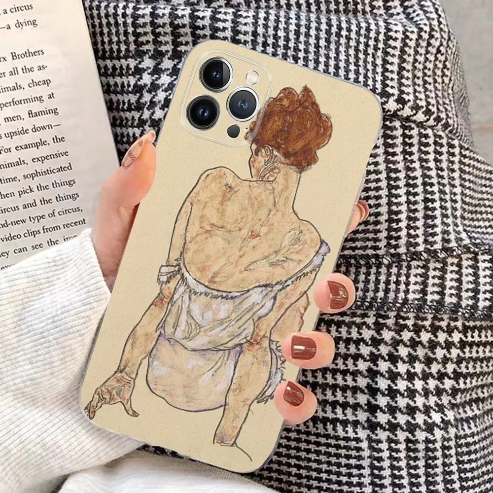 Egon Schiele Phone Case For iPhone 15 14 11 12 13 Mini Pro XS Max Cover 6 7 8 Plus X XR SE 2020 Funda Shell