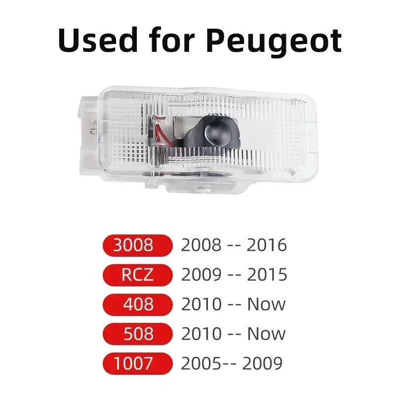 

2Pcs Car Door Led Welcome Lights Logo Laser Projector For Peugeot RCZ 407 2004 2005 2006 2007 2008 2009 2010 2011 accessories