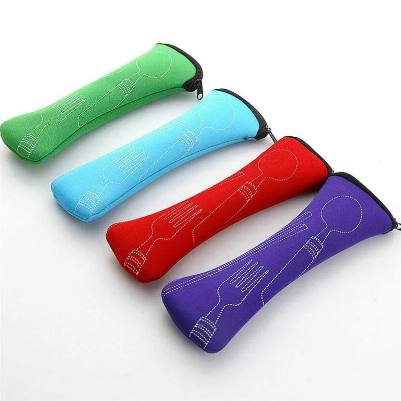 المحمولة أدوات المائدة حقيبة أدوات المائدة حقيبة عشاء مجموعة السفر صندوق تخزين وتعبئة أواني الطعام نزهة شوكة ملعقة حقيبة #5