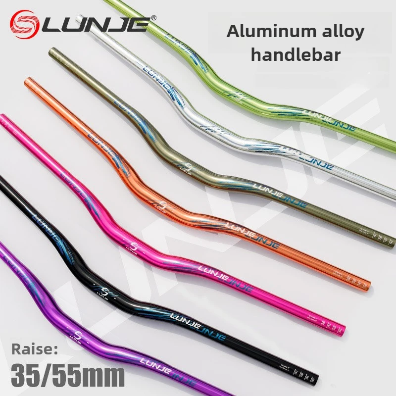 

LUNJE Mountain Bike Bar 780mm DH Downhill MTB Handlebar High Strength Aluminum Alloy Riser Bar for Dirt Jump Bicycle Accessories
