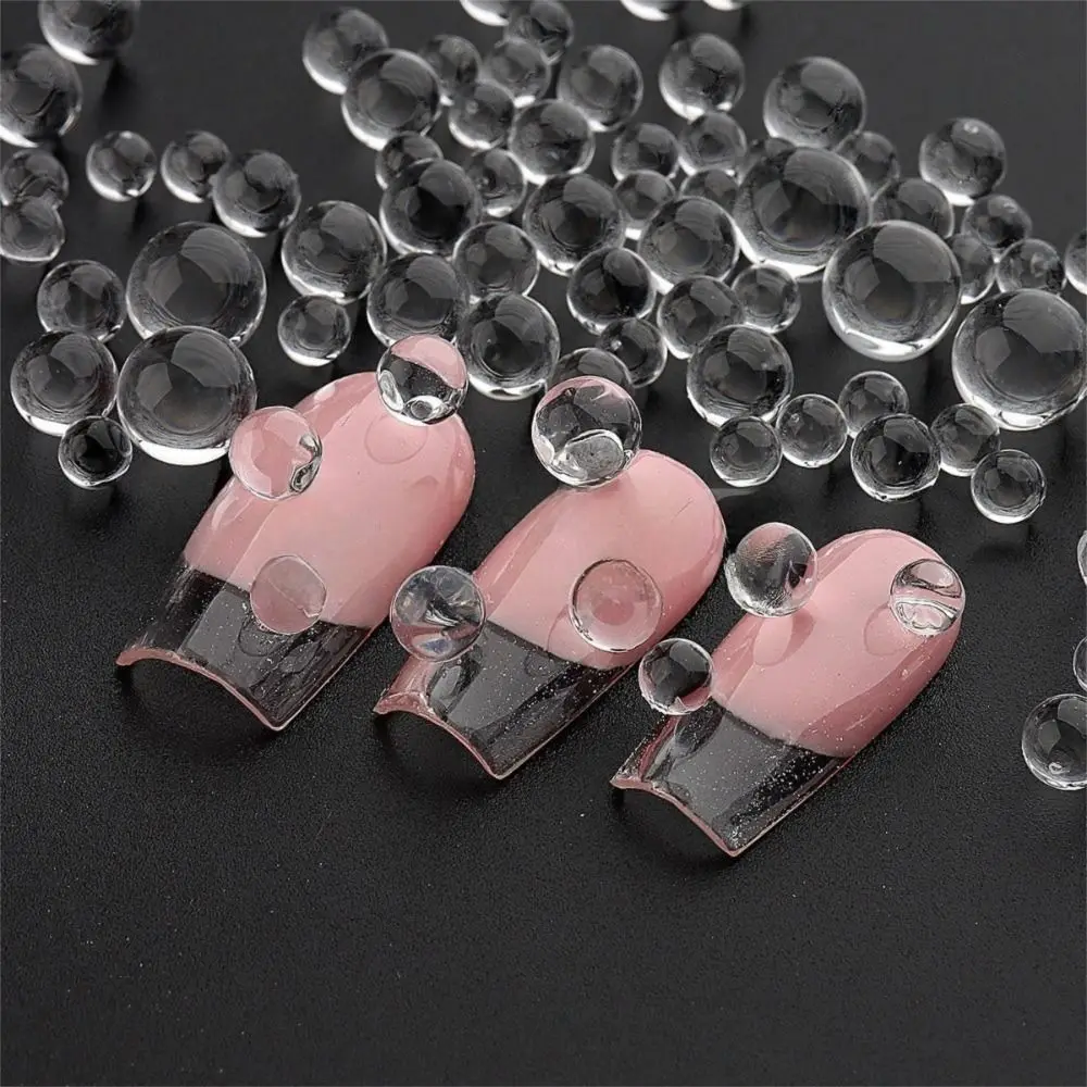 12Grid/box Transparent Round Bead Nail Accessories Bubble Bead Three-Dimensional Nail Bead Charms Nail Art Bead Y2k Decora