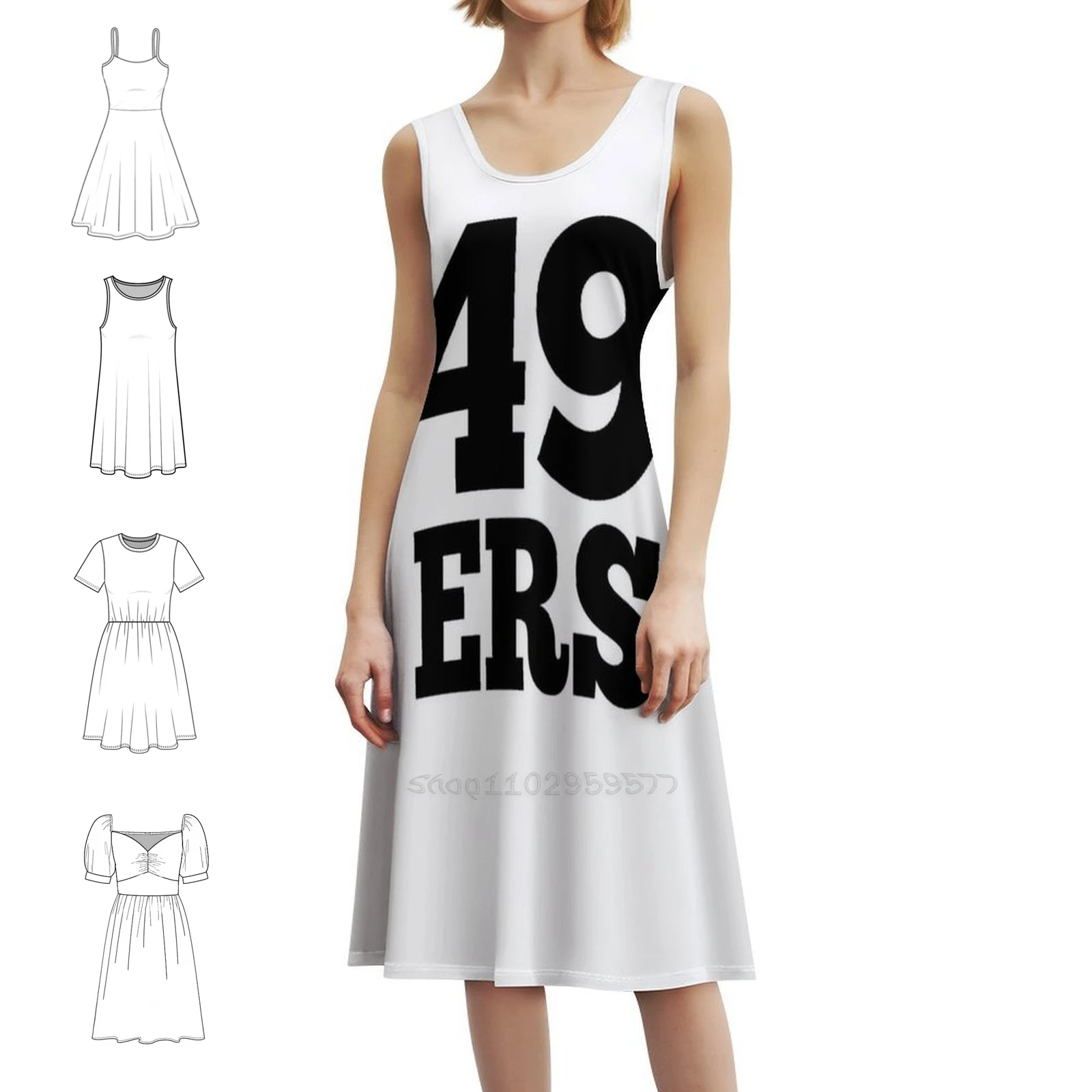 

49Ers черное повседневное платье в корейском стиле для женщин, простые повседневные офисные женские платья 49Ers San Francisco Niners, Калифорния, женские