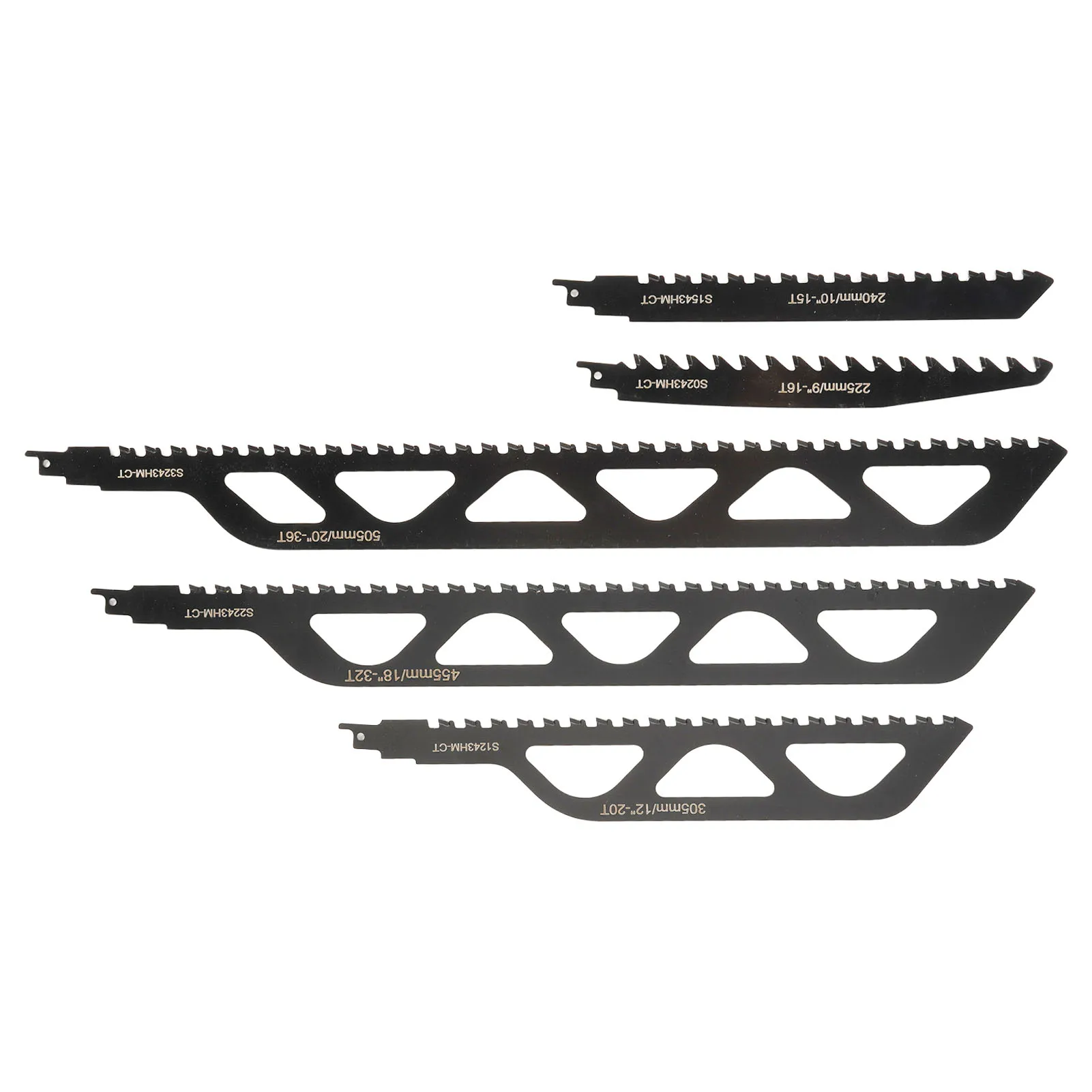 

5 шт. набор полотен для сабельных пил, металлическая резка с толстыми зубьями для деревообработки, обрезка 9, 10, 12, 18, 20 дюймов