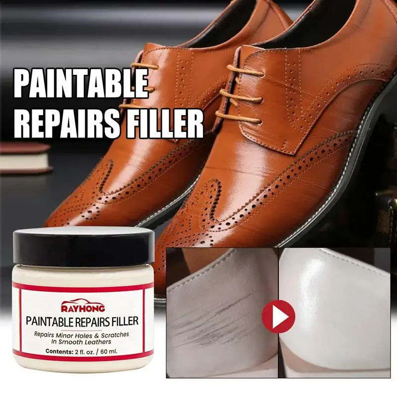 Leather Filling Paste 60ml Natural Leather Filler Repair Compound Leather Restoration Cream For Tears Crack Burns Holes Filler