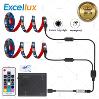 5V RGB LED Light Strips Battery Operated 5050 Led Diode Tape TV PC Bicycle Bike Scooter Led Back Lighting 17 Keys Remote Control
