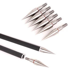 DIY 12/24/50PCS 100 Grain Stainless Steel Arrow Point Tip For ID 6.2mm Arrow Shaft Broadheads Arrow Head Arrow Accessory