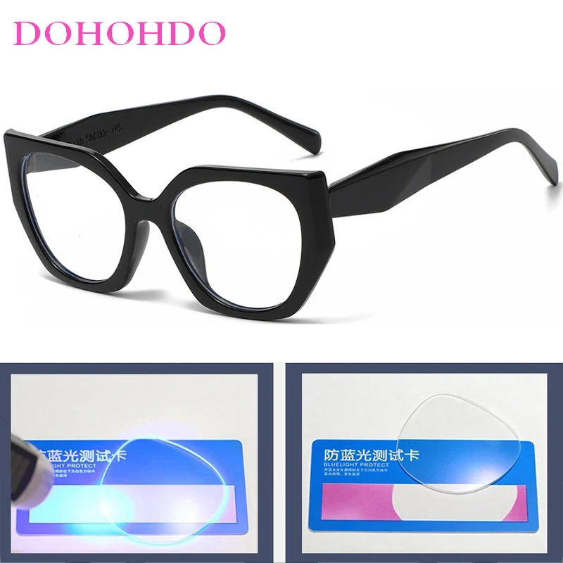 Vintage Big Cat Eye Designer Brand Women Men Optical Eyeglasses Computer Play Games Anti-Blue Light Unisex Glasses Lentes Очки - view 3