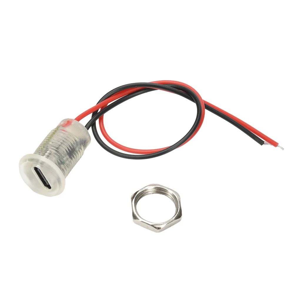 2Pin Draht USB Typ-c Wasserdichten Stecker Direkte kompression weibliche basis Buchse Lade Interface Mit Schweißen – Detail 8