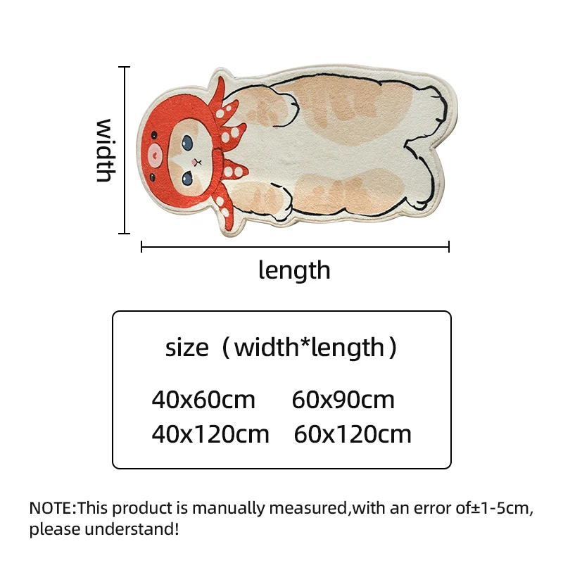 YOMDID Cartoon Bedside Rug Cat Floor Mat Fluffy Cat Mat Irregular Carpet for Living Room Shaggy Area Rug Doormat Cute Home Decor image 6