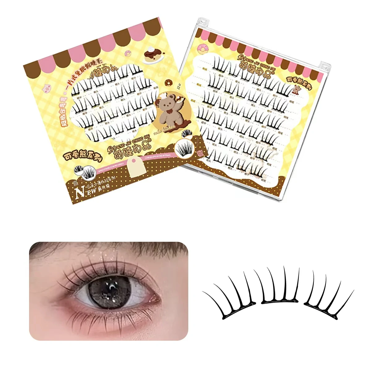 36 pestañas postizas de hadas en racimo, sin necesidad de pegamento, 10-13mm, grupos de pestañas unidas por calor, pestañas individuales naturales suaves y esponjosas